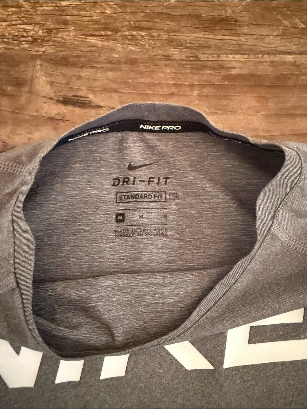 Nike Grey Performance Dri-FIT Tee with White Logo